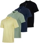 4 Pack: Big and Tall Men’s Cotton Pique Quick Dry Fit Polo Shirt Short Sleeve Golf Tennis Work Casual Collared Clothing Active Athletic Performance Tech Sports Clothes Plus Casual Top - Set 12, 4XLT