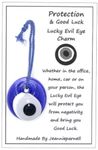 Z191 Carded Lucky Evil Eye Nazar Boncuk Hanging Charm - Good Luck & Protection Handmade Unique Gift