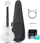 Enya Electric Guitar Nova Go Sonic Smart Electric Carbon Fiber Guitarra with 10W Wireless Speaker, Onboard Presets, All-in-One Portable Rig for Street Performers & Home Studios, White