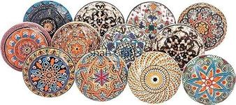 Art Of Creation Assorted Ceramic Door Knob Flower Multicolor Handmade Door Knobs Vintage Look Shabby Chic Interior Furniture Cabinet Cupboard Drawers Pulls Handles (Pack of 20)