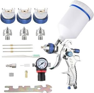 ENDOZER Professional HVLP Spray Gun Set Gravity Feed Air Spray Gun with 1.3, 1.5, 1.8mm Nozzles, 20 oz, 600cc with Gauge for Auto Paint, Primer, Clear/Top Coat & Touch-Up