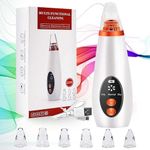 Avishkaram 6 in 1 Multi-function Blackhead Remover Tools | Electric Derma suction Machine | USB Rechargeable Acne Pimple Pore Cleaner Vacuum tool | Facial Cleanser Device for Nose & Skin Care (White)