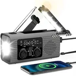 NITIGO Emergency Radio Hand Crank Radio USB Charged Portable Power Bank with Solar Charging, SOS Alarm, AM/FM/NOAA Rdios, 180° Rotate Reading Lamp, LED Flashlight for Camping, Home, Outdoor Emergency