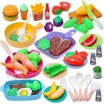 cute stone Kids Play Kitchen Accessories Toy, Toddler Pretend Play Food Set with Toys Cookware and Utensils, Toys Food for Cutting Play, Kids Cooking Playset Education Learning Gift for Boys Girls