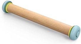 Joseph Joseph Duo Rolling Pin with adjustable pastry thickness, Baking and dough rollers, Beech Wood, Multicolour