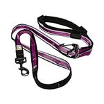 Kurgo Quantum 6-in-1 Dog Leash, Multi-Use Dog Lead for Walking & Running, Adjustable, Hands-Free Option, Raspberry