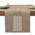 BAZIOE Linen Table Runner Beige Modern Table Runner Washable Table Runner for Dining Table Furniture Table Decoration 35x183cm