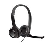 Logitech H390 Wired On Ear Headset for PC/Laptop, Stereo Headphones with Noise Cancelling Microphone, USB-A, in-Line Controls, Works with Chromebook - Black