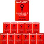 Sticker Set "Vehicle GPS Tracking", 12 Pieces, 6 x 4 cm, Self-Adhesive Film, Exterior Adhesive, Warning Sticker Indoor and Outdoor Use, Theft Protection Adhesive Sticker, Warning Sticker, Alarm