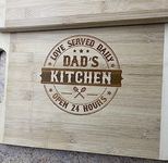 Kitchen Cutting Board Engraved - 13.5" x 9" - Bamboo - Chopping Board (Dad's Kitchen)