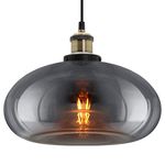 Long Life Lamp Company Modern Vintage Glass Dome Ceiling Pendant Light Shade Grey Antique Holder M0198-F