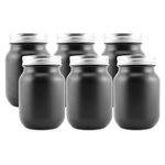 Darware Black Chalkboard Mason Jars (Pint Size, 6-Pack); Black-Coated Blackboard Surface Glass Jars for Arts and Crafts, Gifts, and Rustic Home Decor