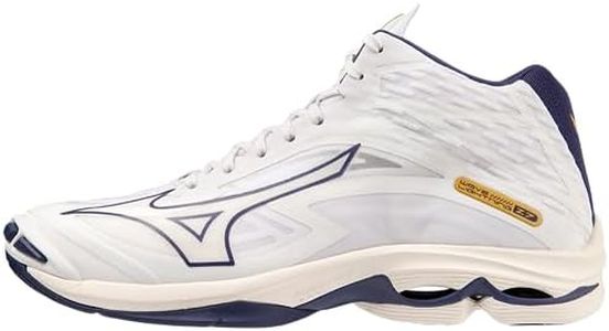 Mizuno Mixte Wave Lightning Z7mid Chaussures de Volleyball, White Blueribbon MP Gold, 44 EU