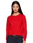 Amazon Brand - Symbol Women's Cotton Blend Crew Neck Sweatshirt (AW18WNSSW01_Bright Pink_X-Large_Bright Pink_XL)