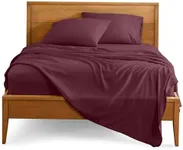 Bare Home Ultra-Soft Split Head Flex King Sheet Set - Luxury 1800 - Hydro-Brushed - Deep Pockets - Easy Fit - 4 Piece Set - Bedding Sheets & Pillowcases (Split Head Flex King, Burgundy)