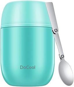 DaCool Food Thermo for Hot Food Insulated Food Jar 16 Ounce Vacuum Stainless Kids Lunch Thermo Container Bento for Kids Adult with Spoon Leakproof for School Office Picnic Travel Outdoors,Cyan Blue