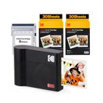 KODAK Mini 3 ERA 4PASS Portable Photo Printer (3x3) (Black, Printer + 68 Sheets (8 Initial Sheets + 60 Sheets Pack))