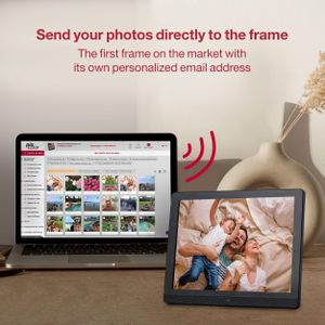 Pix-Star 15" WiFi Digital Picture Frame – IPS Display, Motion Sensor, Photo & Video Sharing
