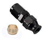 AC PERFORMANCE Black Aluminum Alloy -6AN Female to 3/8" Hardline Tube Fuel Fitting Compression Adapter