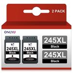 ONLYU Compatible 245XL Ink-Cartridge Replacement for Canon PG-245XL PG-245 245XL 245 XL PG-243 for Canon PIXMA MX492 MX490 TR4520 MG2920 MG2520 IP2820 MG2420 MG2522 MG3022 (2 Black)