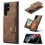 Scalebee Back Cover for Samsung Galaxy S23 Ultra Leather Magnetic Detachable Card Slim Wallet Case (Shock Proof, Pack of: 1) (Brown)