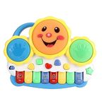 KEENBEY Drum Keyboard Musical Piano with Flashing Lights Animal Sounds and Songs Battery Operated Toys for Kids | Multi Color