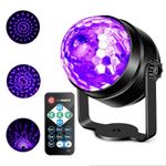 MVM Enterprise UV Black Light 6W LED Disco Ball Party Lights Strobe Light Disco Lights, Sound Activated with Remote Control Dj Lights Stage Light for Festival Bar Club Party Wedding Show Home (1 pcs)