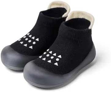 Bearbay Baby Sock Shoes Baby Walking Shoes Infant Non-Slip Breathable Slippers with Soft Rubber Sole Baby Boys Girls Sneakers Black