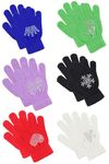 Pesaat Cartoon Baby Girl Knit Mittens Stretch Toddler Gloves For Kid Boys Fall Early Winter (Glove 6-Pack Silver Dispensing, 3-8 Years)