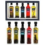 Kimm & Miller Luxury Infused Olive Oil Gift Set - 5 Cooking Oils Gift with Flavoured Oils & Balsamic Vinegar - Italian Cooking Gifts for Men & Women