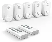 Remote Control Outlet, TESSAN Wireless Electrical Plug Switch for Lights, Lamps, Fans, 100ft RF Range Indoor Remote Controlled On/Off Switch, 1200W (2 Remote + 5 Outlet), 5 Pack