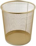 Martha Stewart Ryder Gold Mesh Metal Trash Can, 4.5 Gallon, Wastebasket for Office