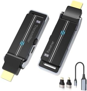 Wireless HDMI Transmitter & Receiver Kit with Heat Dissipation, 90° Bendable Interface, Dual-Band 2.4G/5G - Stream Video & Audio from Laptops/TV Boxes/Projectors to Monitors (Equip USB-C to HDMI)