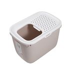 Mantovani Pet Diffusion Savic cat toilet, hop in, with entry from above, beige-white