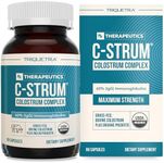 C-Strum® - Organic Colostrum | 60% igG, Max Strength (Immunoglobulins) Plus Organic Inulin Prebiotics | First Milking, From Grass Fed Organic German Dairy Cows – Bovine Colostrum Capsules (90 Count)