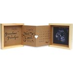 HAMUIERS Pregnancy Announcement for Grandparents, Grandparents Baby Announcement Ideas Sonogram Picture Frame Wooden Keepsake Box, First Time Grandparents Gift