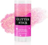 Mysense Pink Body Glitter Stick, Singer Concert Outfit Face Glitter Makeup, Festival Rave Pride Accessories, Hair Glitter Gel for Kids Women, Sparkling Mermaid Sequin Chunky Glitter Face Paint, 0.56oz