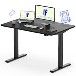 FLEXISPOT Essential Electric Standing Desk Height Adjustable Standing Desk Sit Stand Desk Adjustable Desk Stand Up Desk for Home Office (120 * 60cm, Black Frame+ Black Desktop.)