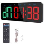 PELLOR Gym Timer, Large Digital Wall Clock, Interval Timer Clocks with Stopwatch,Countdown/Up,Adjustable Volume, Fitness Training Clock with Remote for TABATA, EMOM, FGB, Indoor and Outdoor