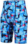 BELE ROY Boys' Swim Jammers Solid Competitive Swim Team Suit Quick Dry Bathing Suit Youth Kids Athletic Swimming Shorts UPF 50+(Blue Red,M)