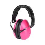 ITODA Shooting Earmuffs Noise Reduction Hearing Protection and Noise Cancelling Reduction Ear Defenders Foldable Hearing Protection Ear Muffs Headset for Working Shooting Hun0ting Mowing Light Pink