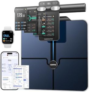 RENPHO Smart Scale for Body Weight, 8-Electrode Body Composition Scale with BMI, Body Fat, Muscle Mass, Rechargeable Body Fat Scale with Full-Color TFT LCD on Handle, MorphoScan Nova