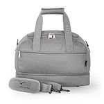 Lugg Hand Cabin Bag - Polyester Travel Bag, 40 x 20 x 25 cm, Suitable Hand Luggage for Worldwide Airlines - Lockable Zipper, Quick Access Zip Pocket with Adjustable Shoulder Strap and Handle (Grey)