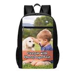 MEIERLE Personalised Photo Backpack Custom Travel Backpack - Add Your Picture, Logo, or Text - Great for School, Travel, Leisure, and Work