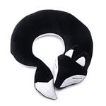 Maibar Kids Travel Pillows, Fox Neck Pillow, Animal Cartoon Pillow for Airplanes Car (Black)