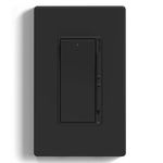 ELEGRP Digital Dimmer Light Switch For 300W Dimmable Led, Cfl Lights And 600W Incandescent, Halogen, Single Pole, 3-Way Led Slide Dimmer Light Switch, Wall Plate Included, Ul Listed, 1 Pack, Matte Black