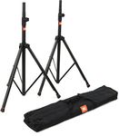 JBL Bags Standard Speaker Stand Set with Adjustable Height and Dual Diameter Pole; Includes (2) Speaker Stands and Carry Bag (JBLSPKSTMASET), Black