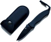 Wilora Black Blade Pocket Knife - Double Lock System EDC Folding Knife with G10 Handle, 7Cr17 Steel - Includes Sheath and Pocket Clip for Tactical, Hunting, and Survival Use