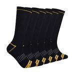 Cat mens 3-pack Half Cushioned Crew Sock, Black (6 Pack), Large US, Black (6 Pack), Large