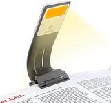 Vekkia Bookmark Book Light, Clip on Reading Lights for Books in Bed, Infinite Brightness Levels, Soft Light Easy for Eyes, Built-in USB Cable Easy Charge. Great for Readers & Kids（Amber）